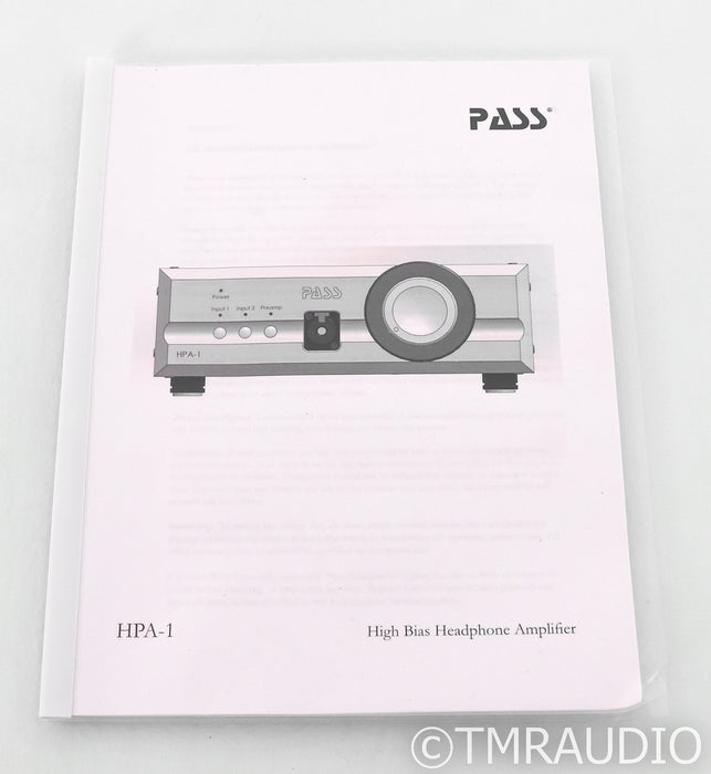 Pass Labs HPA-1 Headphone Amplifier / Preamplifier; HPA1