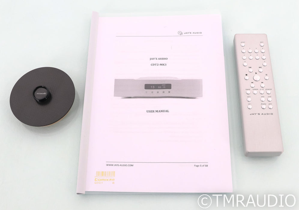 Jays Audio CDT2-MK3 CD Transport; Silver; Remote; MKIII