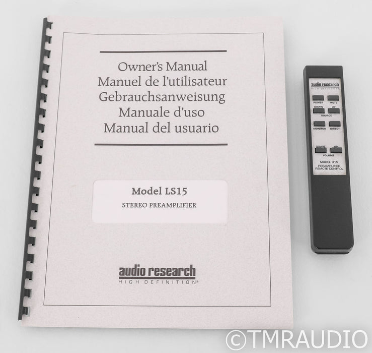 Audio Research LS15 Stereo Tube Preamplifier; Remote; Silver; LS-15