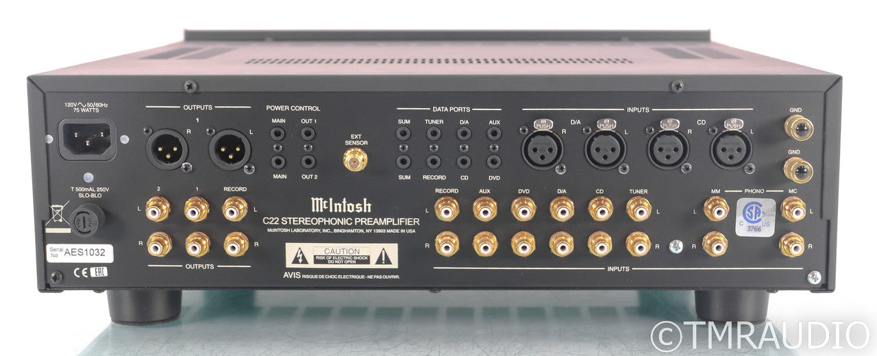 McIntosh C22 Stereo Tube Preamplifier; MM / MC Phono; Remote; C-22