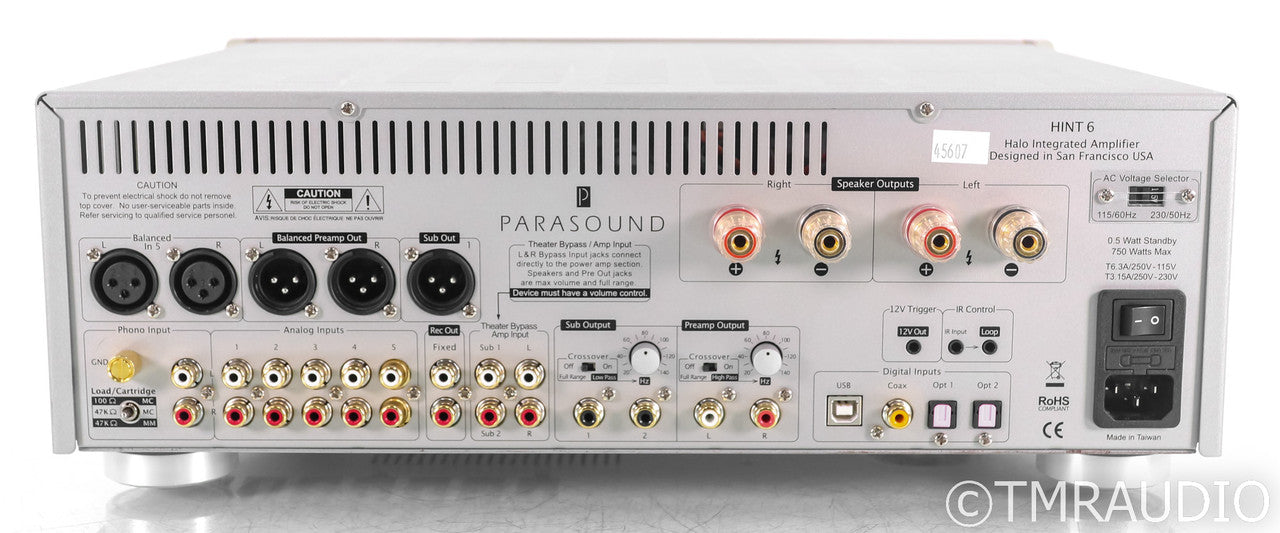 Parasound Halo Hint 6 Stereo Integrated Amplifier; Remote; D/A Converter
