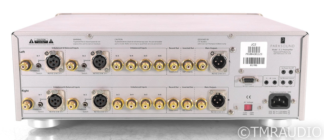 Parasound Halo JC2 BP Stereo Preamplifier; Silver; Remote