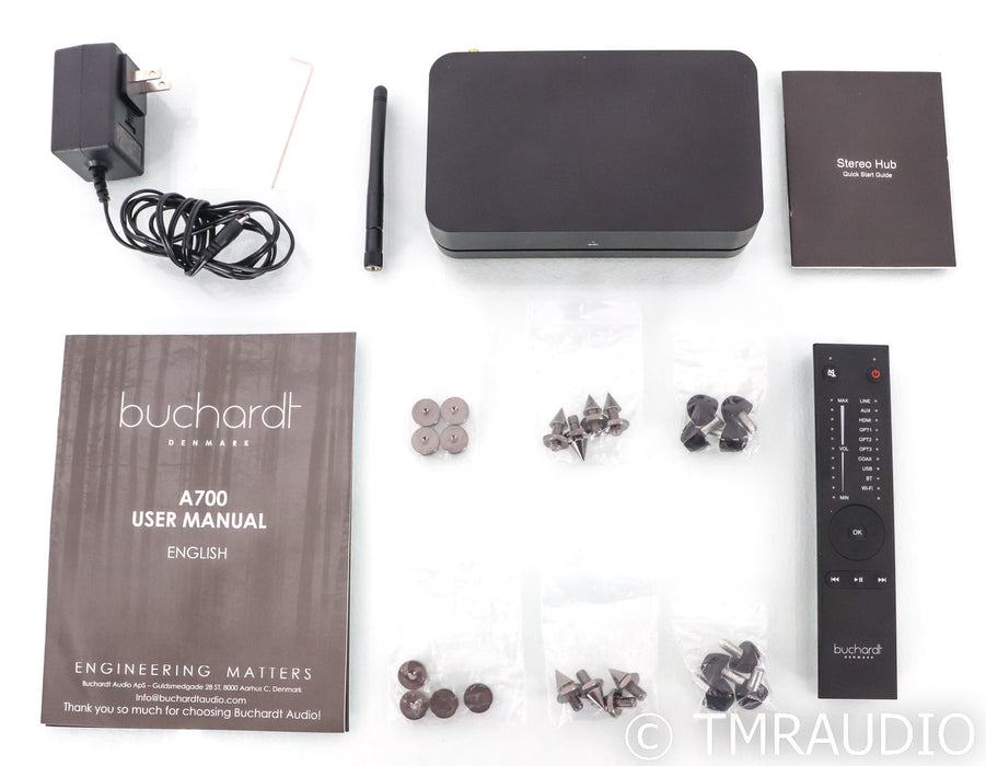 Buchardt A700 Powered Floorstanding Speakers; Platin Wireless Hub; Black Pair