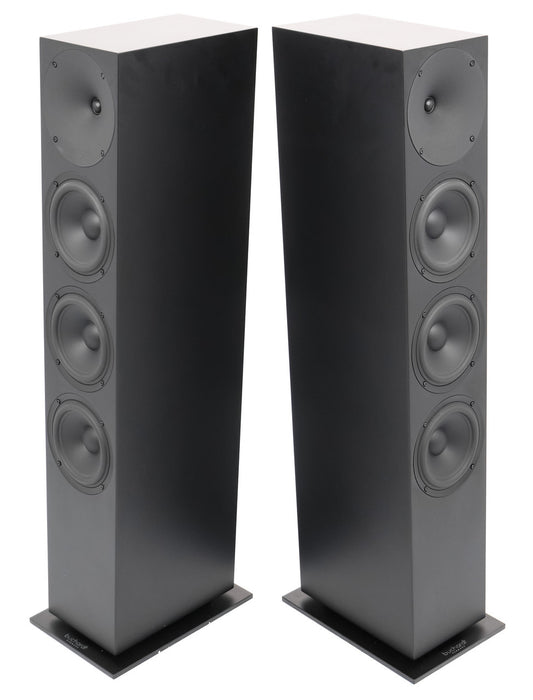 Buchardt A700 Powered Floorstanding Speakers; Platin Wireless Hub; Black Pair