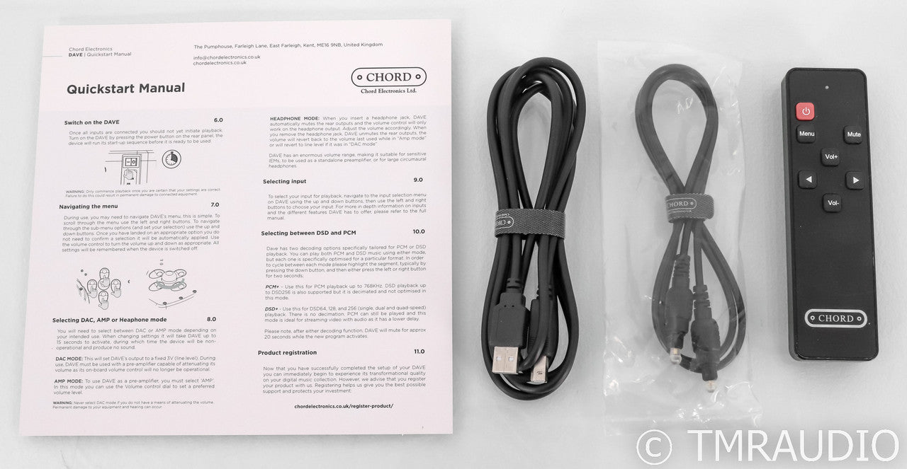 Chord Electronics DAVE Reference DAC / Headphone Amplifier; Remote; Silver