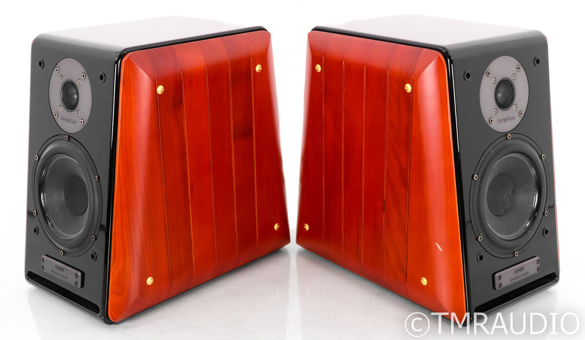 Usher BE-718 Bookshelf Speakers; BE718; Compass; Black & Cherry Pair
