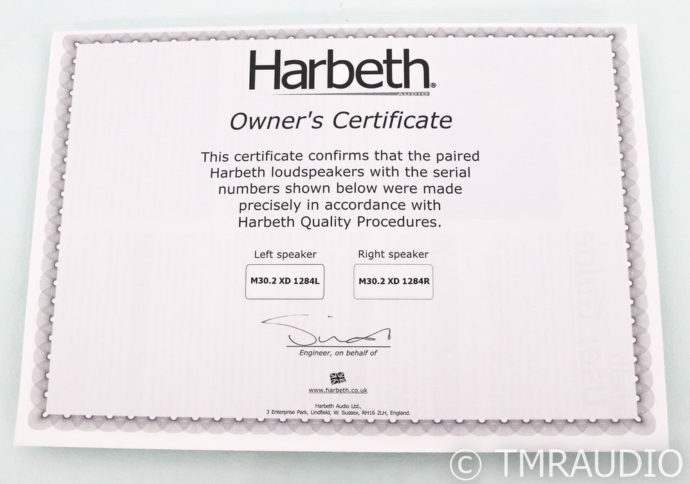 Harbeth M30.2 Bookshelf Speakers; Walnut Pair; M-30.2