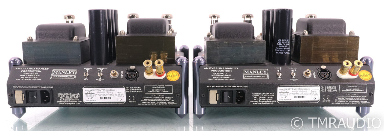 Manley Snapper Mono Tube Power Amplifiers; Black Pair