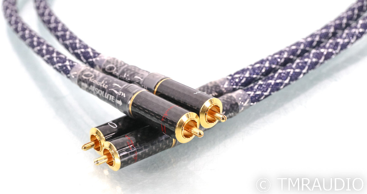 Acoustic Zen Absolute Zero Crystal Silver RCA Cables; 1m Pair Interconnects