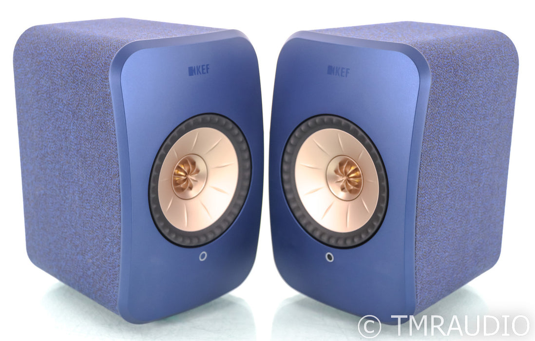 KEF LSX II Powered Wireless Bookshelf Speakers; WiFi; Google; Cobalt Blue Pair