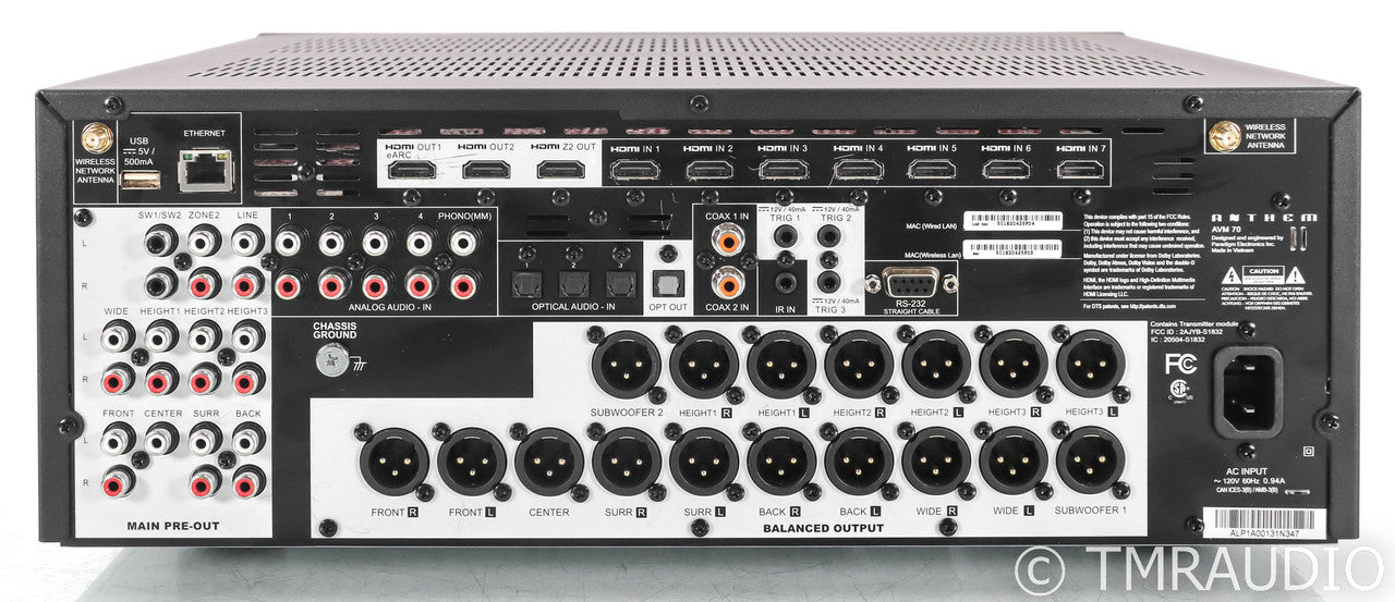 Anthem AVM70 15.2 Channel Home Theater Processor; AVM-70; ARC Room Correction