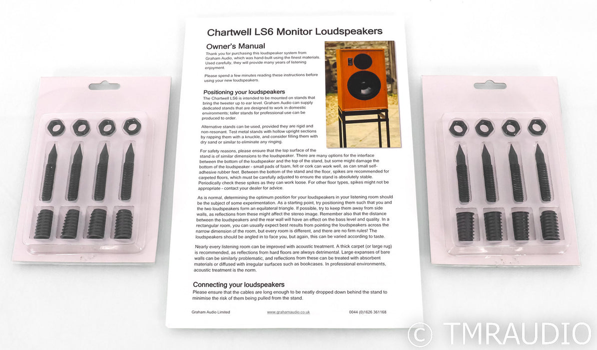 Graham Audio Chartwell LS6 Bookshelf Speakers; Cherry Pair w/ Stands; LS-6