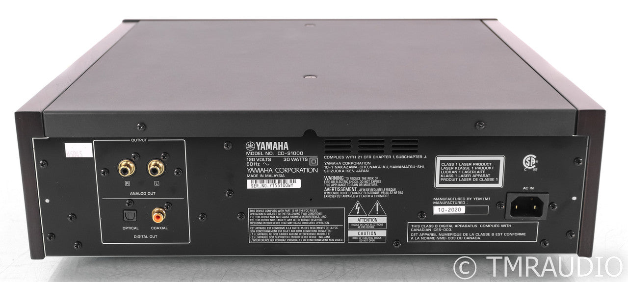 Yamaha CD-S1000 CD / SACD Player; Remote; Black; CDS1000 — The