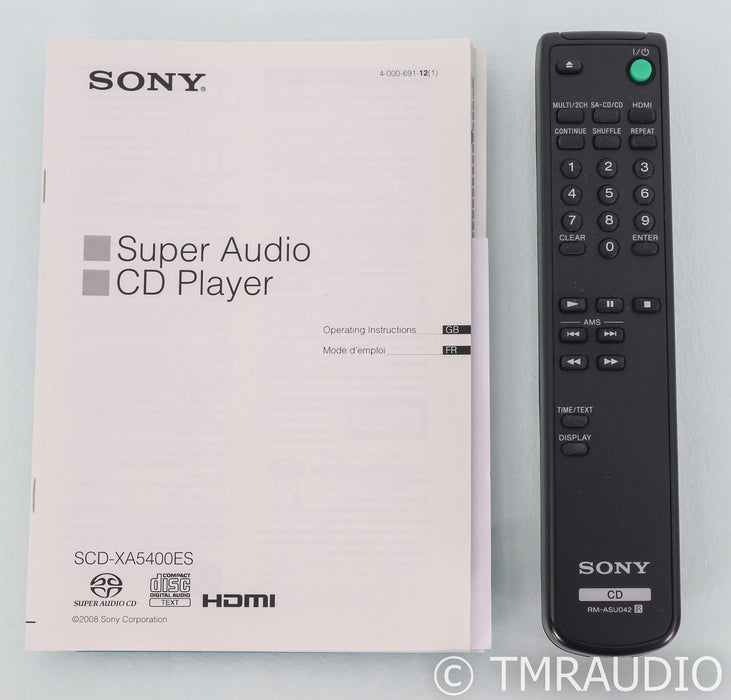 Sony SCD-XA5400ES SACD / CD Player; Black; Remote