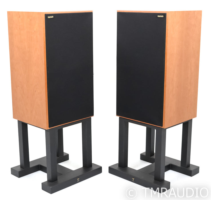 Harbeth 40.2 Floorstanding Speakers; Cherry Pair w/ Stands