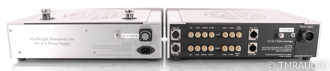 ModWright LS 36.5 DM Stereo Tube Preamplifier; PS 36.5 Power Supply; Remote