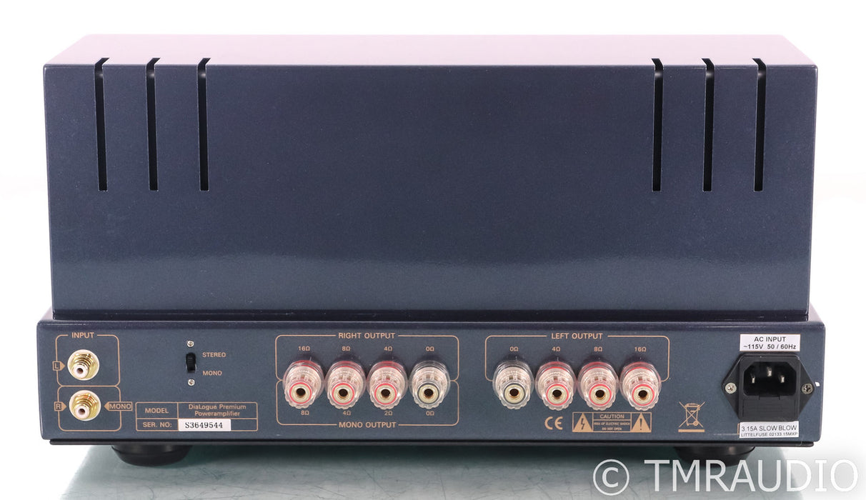 PrimaLuna DiaLogue Premium Stereo Tube Power Amplifier; Black; Remote