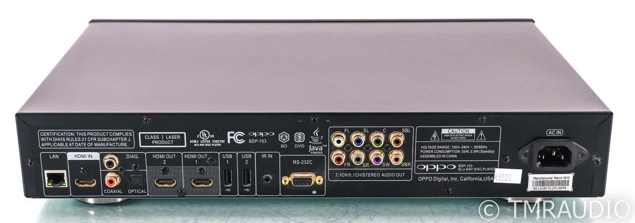 Oppo BDP-103 Universal Blu-Ray Player; BDP103; Remote