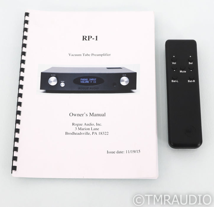 Rogue Audio RP-1 Stereo Tube Preamplifier; Black; Remote