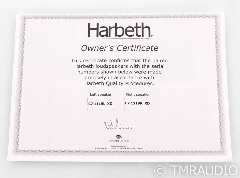 Harbeth Compact 7ES-3 XD Bookshelf Speakers; C7ES3; Cherry Pair