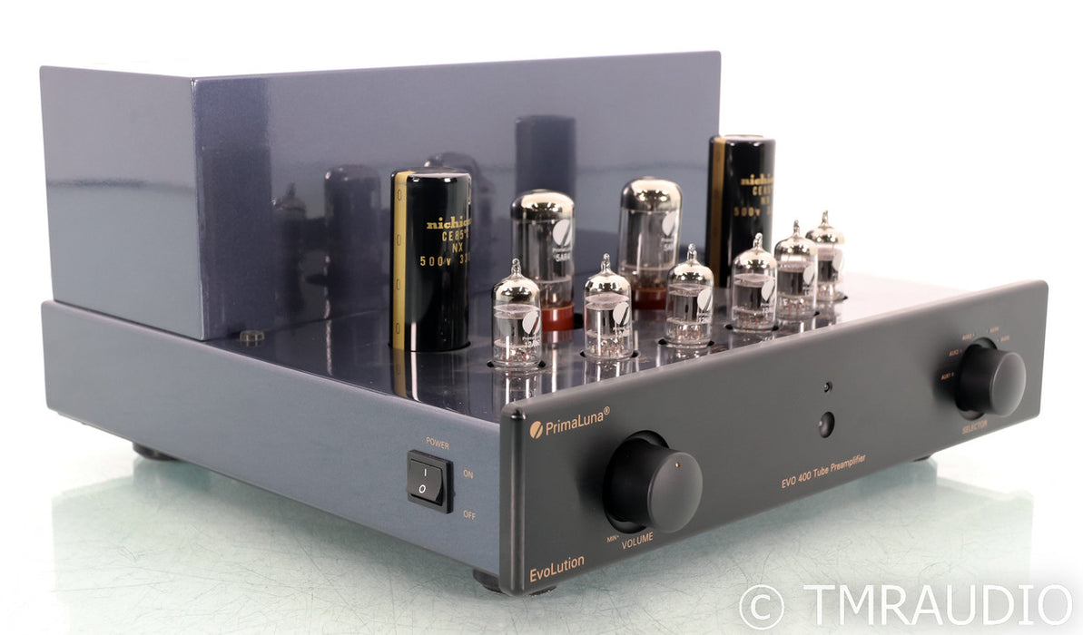 PrimaLuna Evo 400 Stereo Tube Preamplifier; Remote; MM Phono; Black