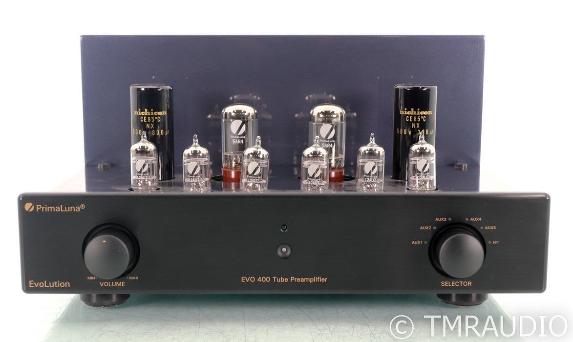 PrimaLuna Evo 400 Stereo Tube Preamplifier; Remote; MM Phono; Black