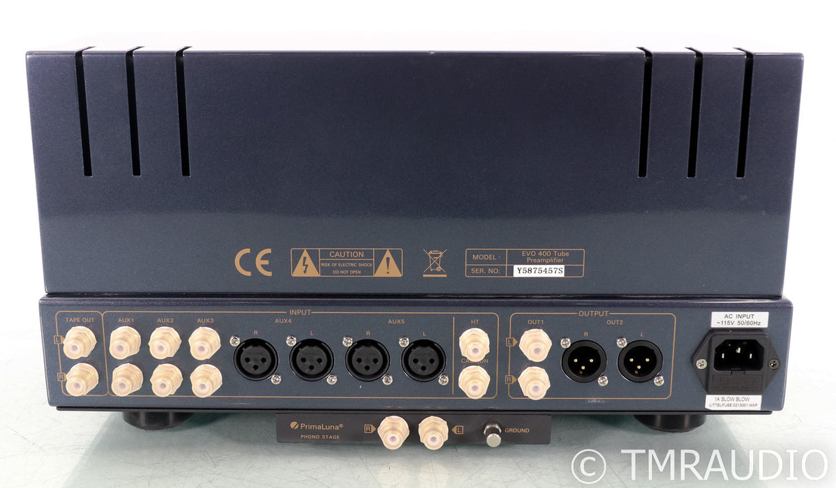 PrimaLuna Evo 400 Stereo Tube Preamplifier; Remote; MM Phono; Black