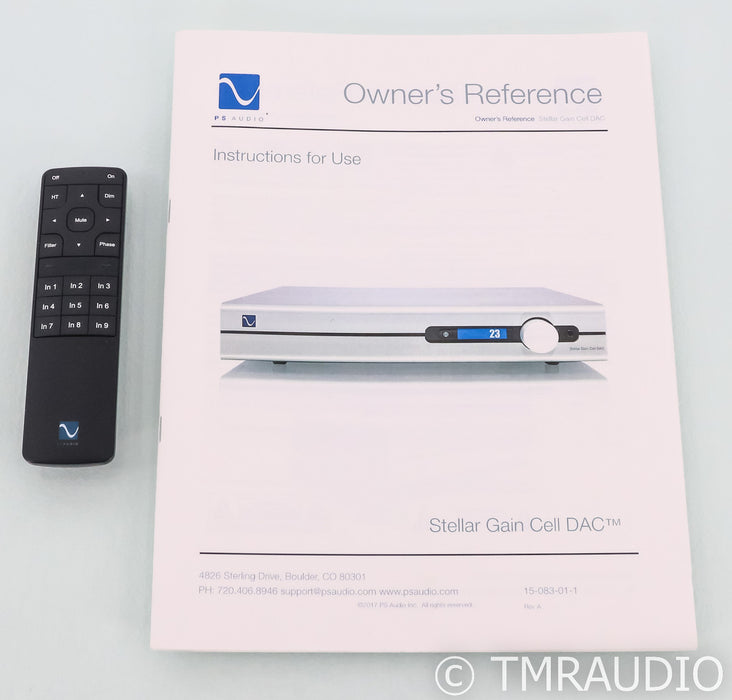 PS Audio Stellar Gain Cell DAC; Remote; Black; SGCD (Used)