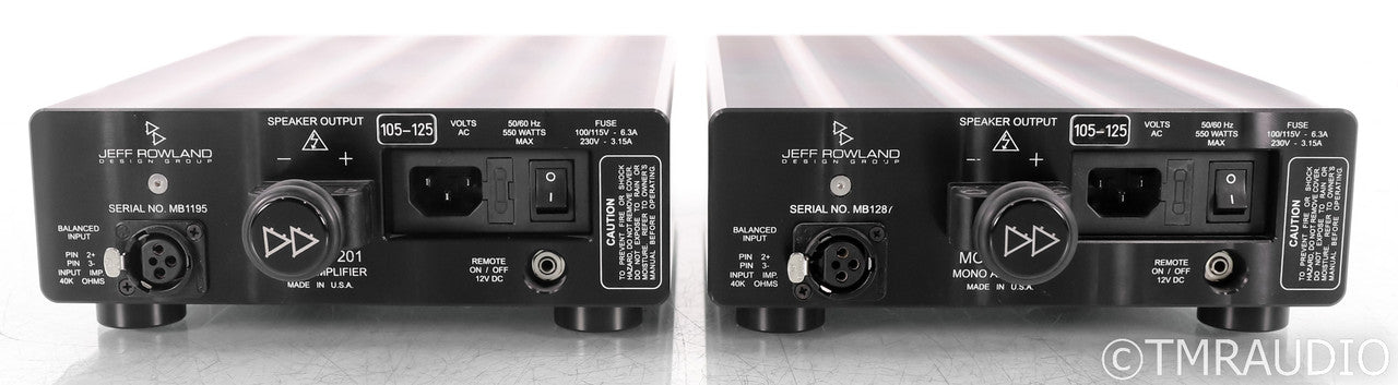 Jeff Rowland Design Group 201 Mono Power Amplifier; Crome Pair