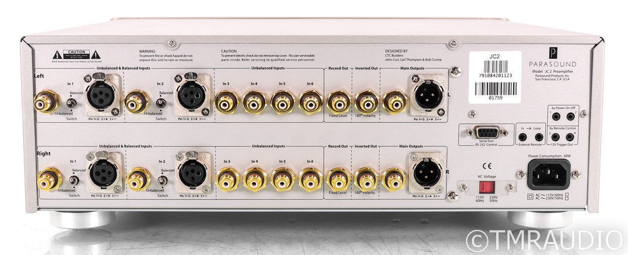 Parasound Halo JC2 Stereo Preamplifier; Remote; Silver; John Curl