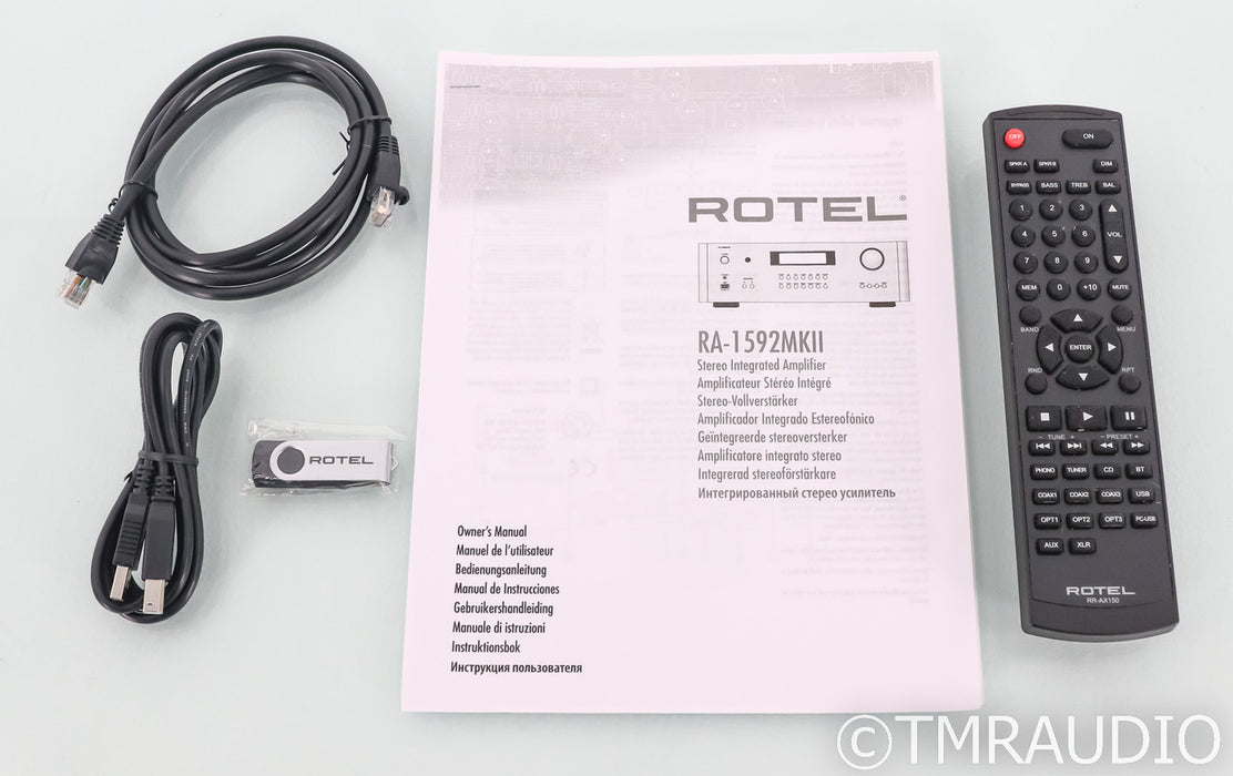 Rotel RA-1592MKII Stereo Integrated Amplifier; Mk2; Remote; MM Phono; Black