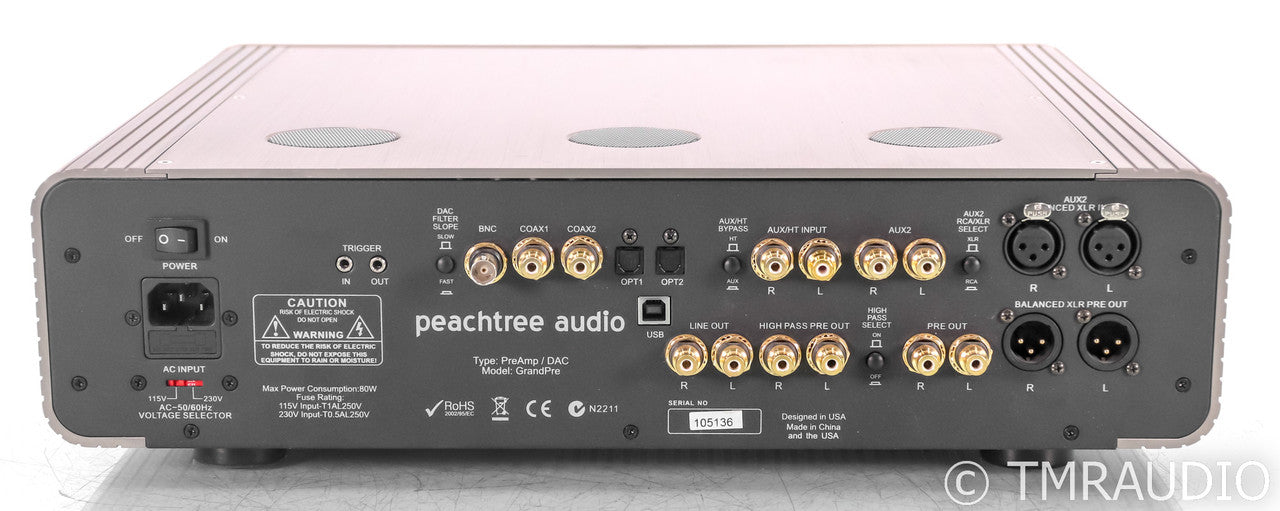 Peachtree Audio GrandPre Stereo Tube Hybrid Preamplfiier; Remote; Silver