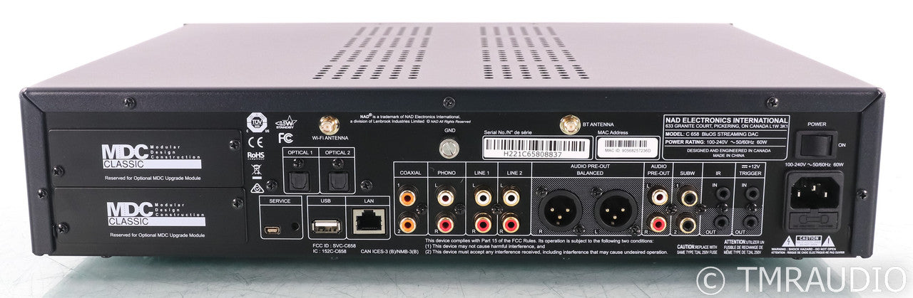 NAD C 658 BluOS Streaming DAC; Remote; MM Phono; (Open Box)