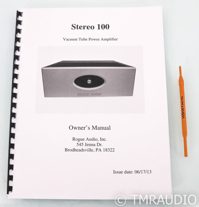 Rogue Audio ST-100 Stereo Tube Power Amplifier; ST100; Black