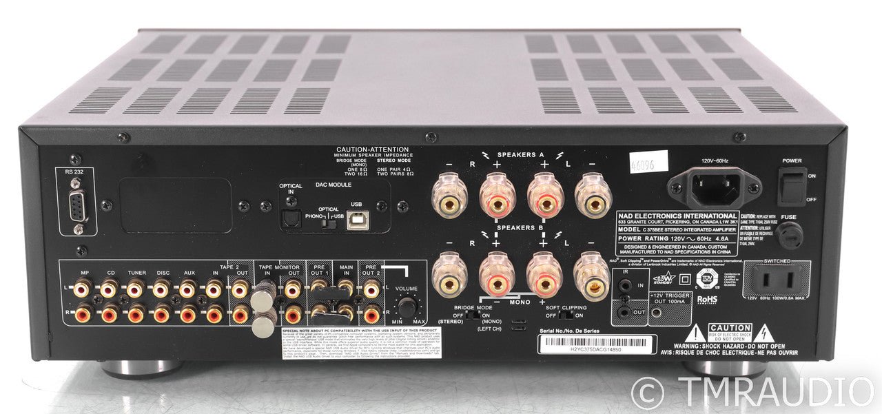 NAD C375 BEE Two Channel Integrated Amplifier; C-375BEE; DAC