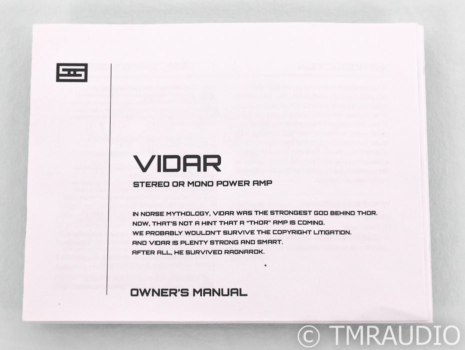 Schiit Audio Vidar Stereo Power Amplifier