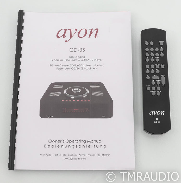 Ayon CD-35 Tube CD / SACD Player; CD35; Remote