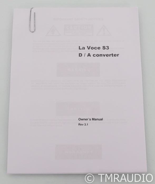 Aqua La Voce S3 R2R DAC; Silver