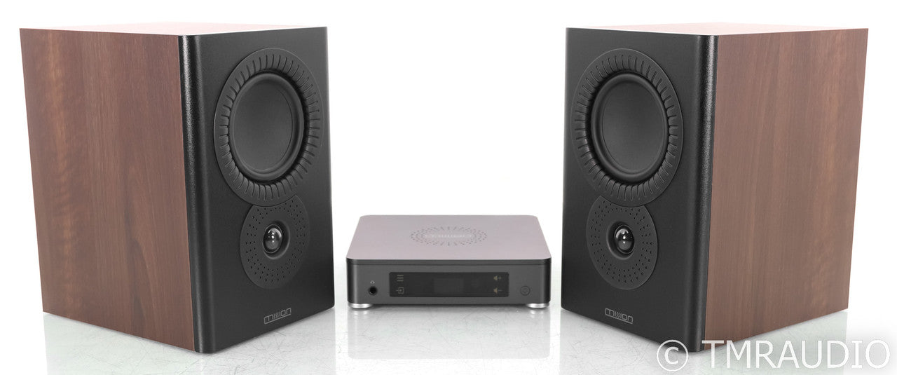 Mission LX Connect Powered Bookshelf Speakers; Hub; Walnut Pearl Pair