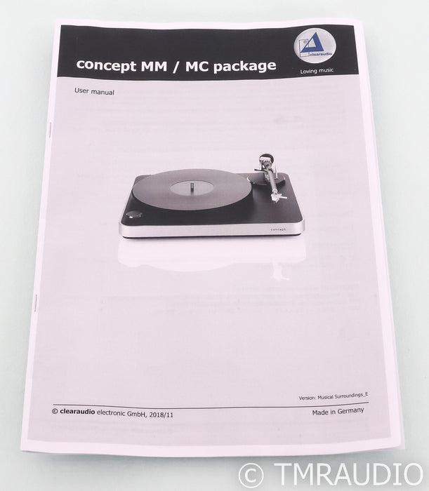 Clearaudio Concept Belt Drive Turntable; Satisfy Tonearm; Ortofon 2M Black Cart
