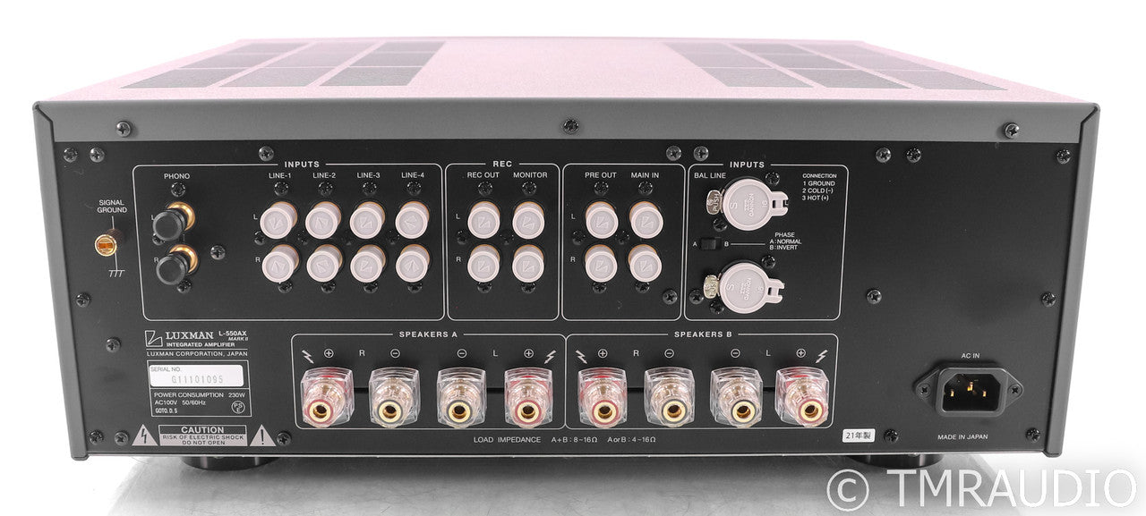 Luxman L-550AX MkII Stereo Integrated Amplifier; Remote; MM / MC Phono (100V)
