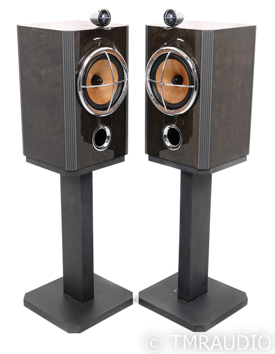 B&W Silver Signature Bookshelf Speakers; Pair w/ Stands; Crossovers