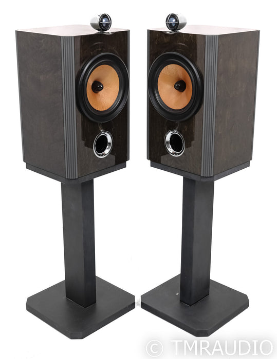 B&W Silver Signature Bookshelf Speakers; Pair w/ Stands; Crossovers