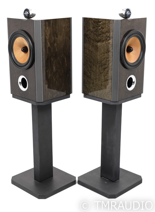 B&W Silver Signature Bookshelf Speakers; Pair w/ Stands; Crossovers
