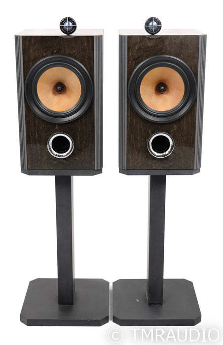 B&W Silver Signature Bookshelf Speakers; Pair w/ Stands; Crossovers