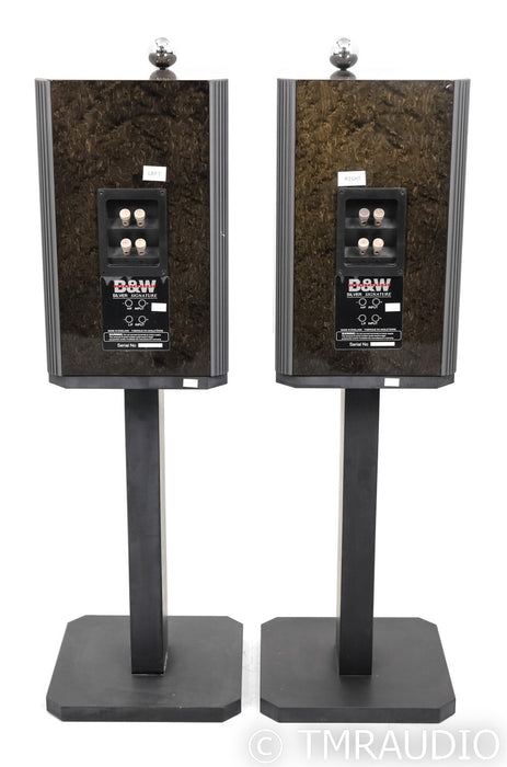 B&W Silver Signature Bookshelf Speakers; Pair w/ Stands; Crossovers