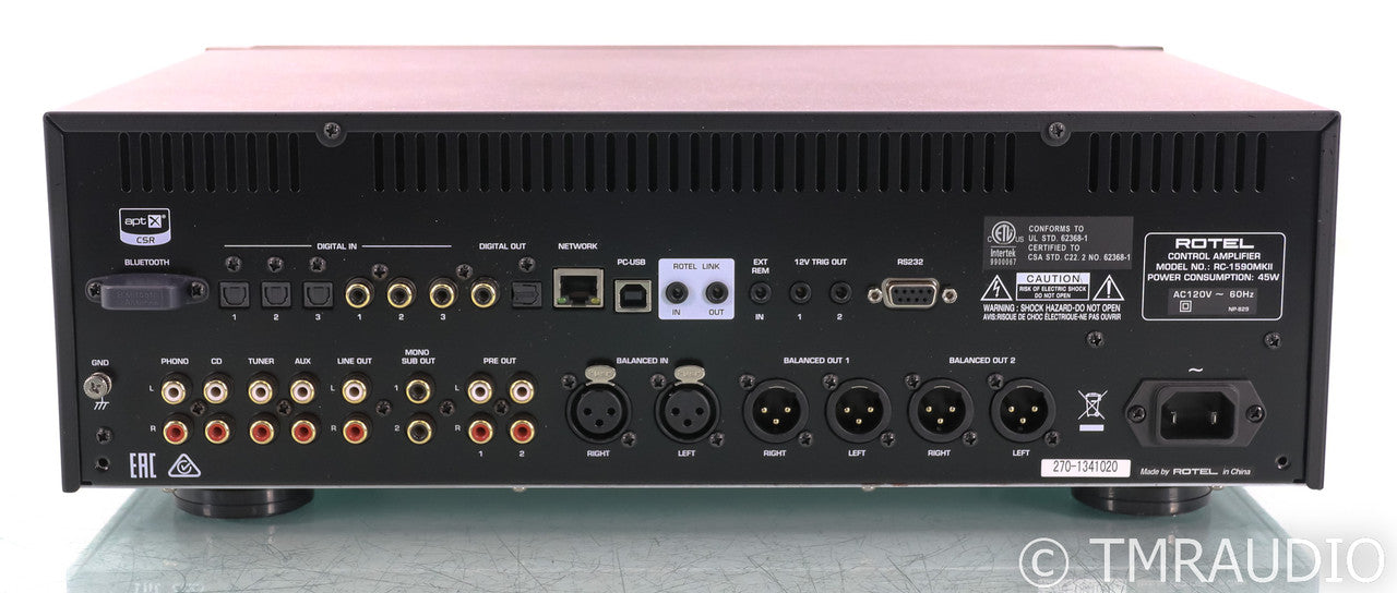 Rotel RC-1590MkII Stereo Preamplifier; Bluetooth; Black; Remote