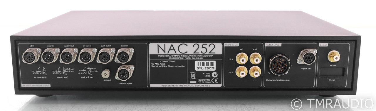 Naim NAC 252 Stereo Preamplifier; Remote (No PSU)