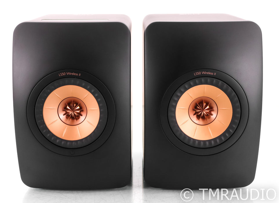 KEF LS50 Wireless II Wireless Bookshelf Speakers; Black Pair