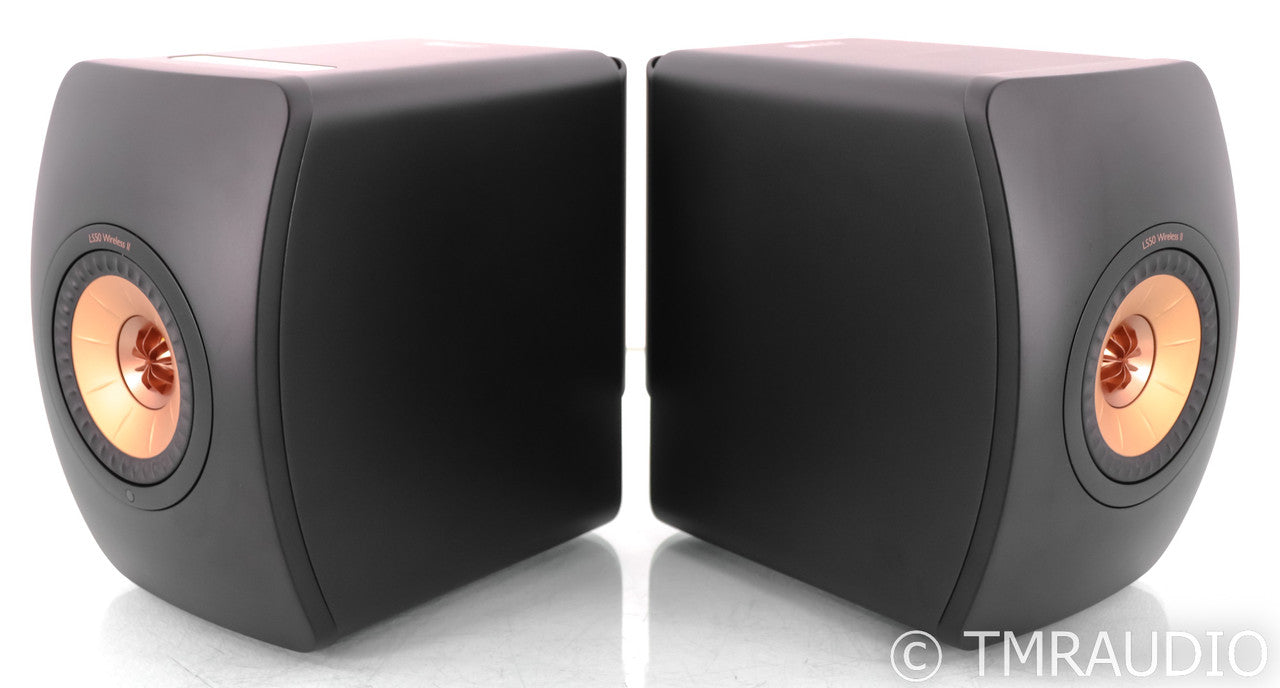 KEF LS50 Wireless II Wireless Bookshelf Speakers; Black Pair